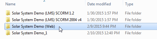 Solar system demo folder