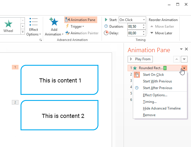 Animation pane