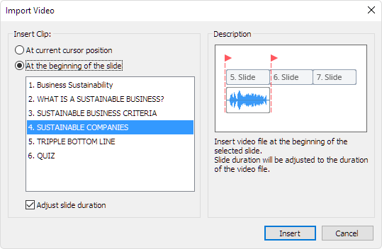 The Import Video window in iSpring Suite