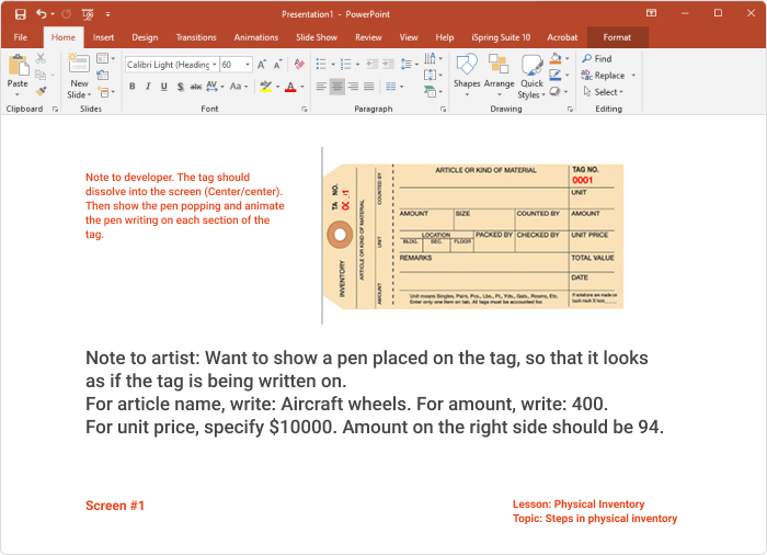 PPT eLearning storyboard example