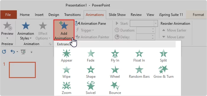 Animations and transitions in PowerPoint