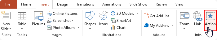 Action button in PPT