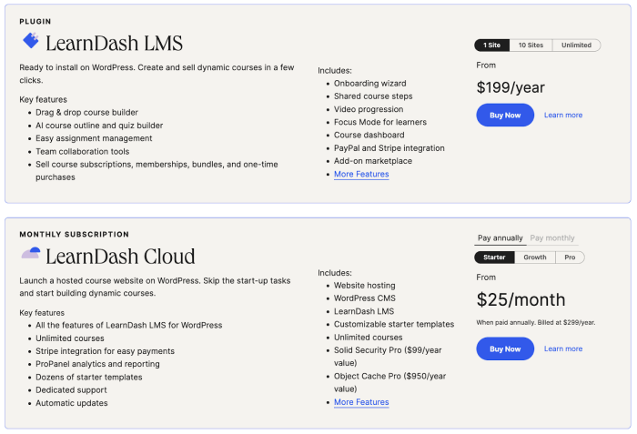 LearnDash pricing