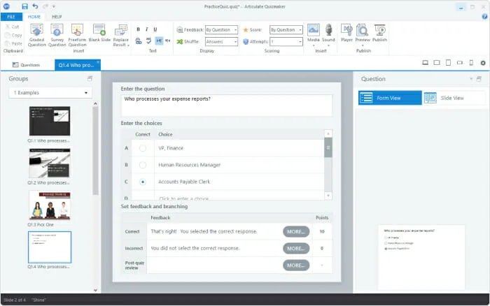 Creating content in Articulate 360.